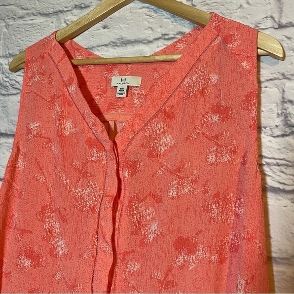 H By Halston Sleeveless V Neck Swing Button Front Viscose Top Size Medium - Picture 4 of 10